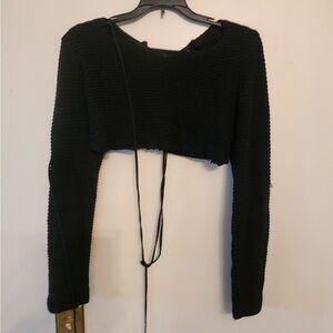 Windsor black knitted cropped top sweater size medium